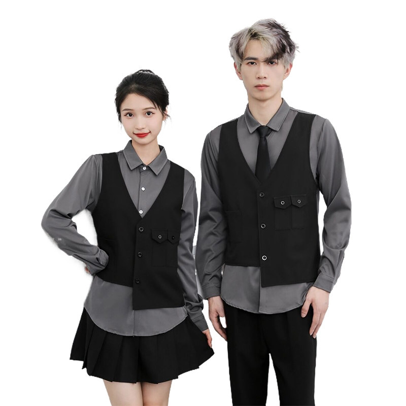 714-H657P55控69/2026秋季修身假两件工作衬衫ktv酒吧理发店制服,男装衬衫,星座714(原C313)
