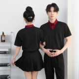 714-D3080P45控69/2025夏季修身工作服衬衫假两件餐厅理发店制服，男装衬衫，星座714(原C313)