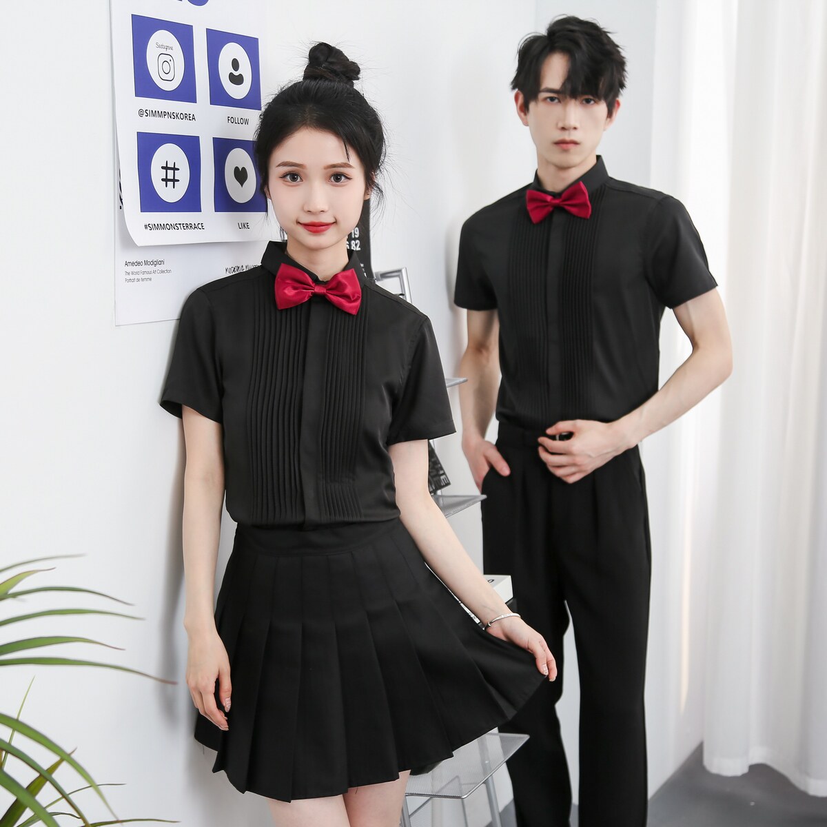 714-Y340P40控59/2025夏季短袖衬衫法师礼服修身伴郎主持服工作服图片