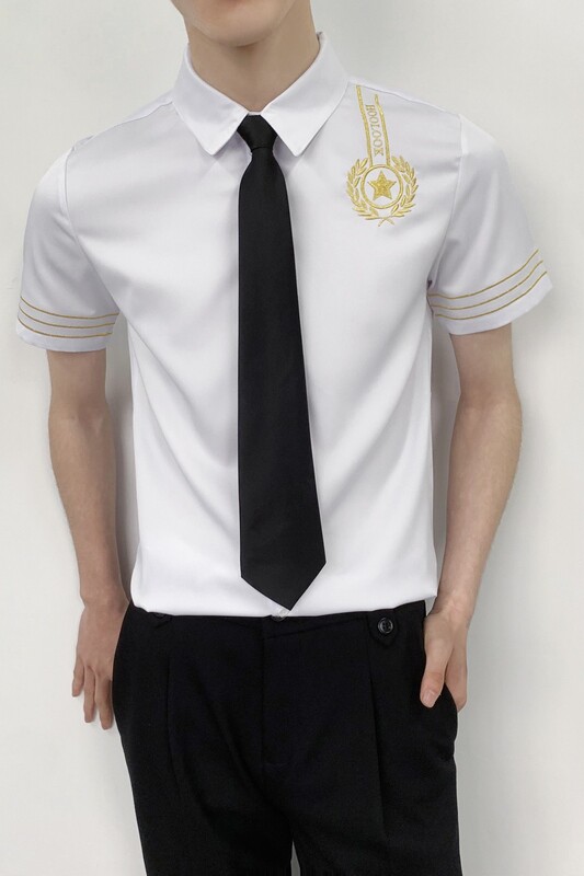 714-C681P40控59/2025夏短袖空少衬衫修身工作服迎服少爷装,男装T恤,星座714(原C313)