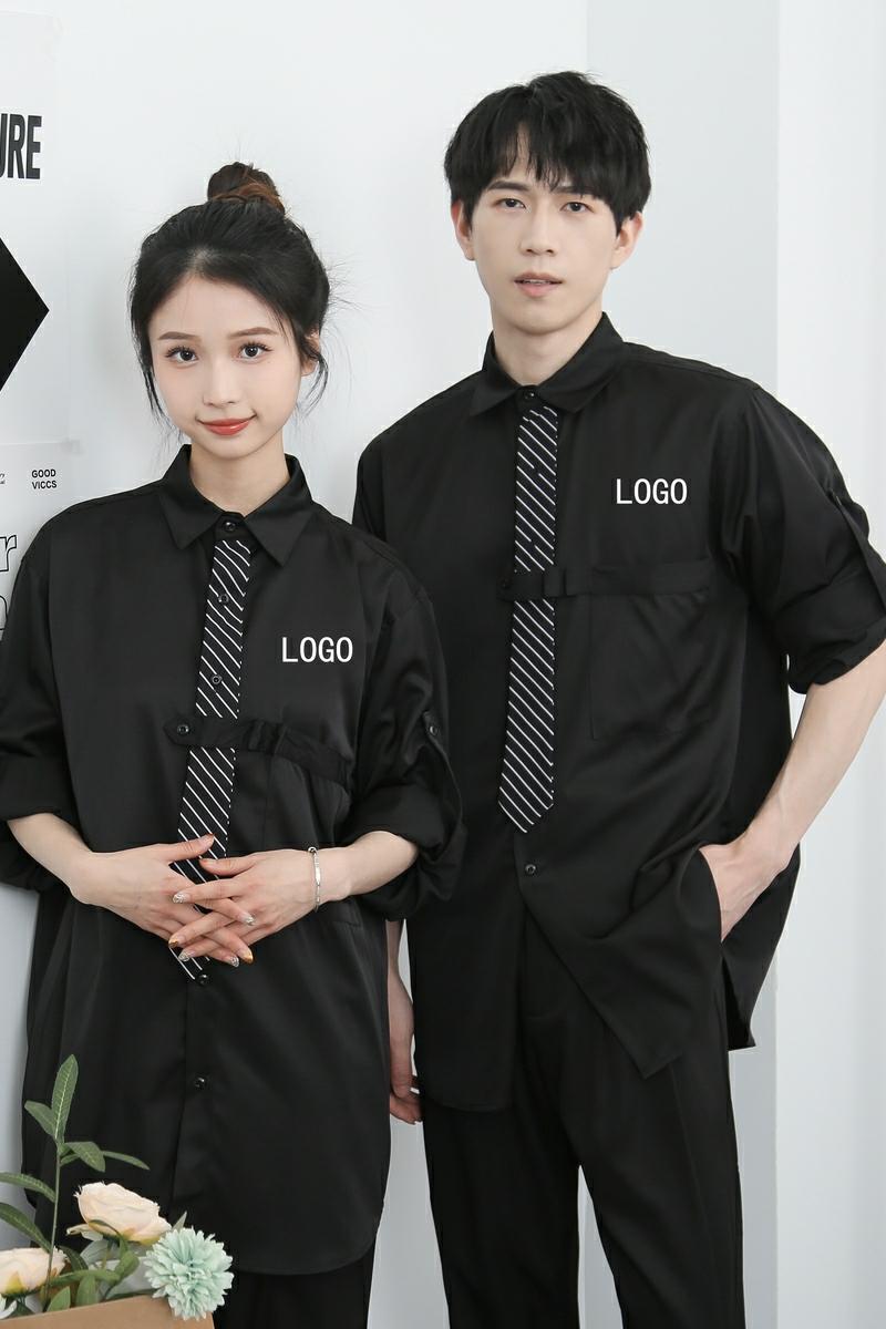 714-H3009P55控79/2025新款工作服衬衣潮流宽松制服衬衣发型师,男装衬衫,星座714(原C313)
