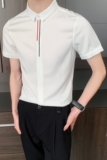 714-9330P35控55/2025夏短袖衬衣男女工作服衬衫修身小清新衬衣，男装T恤，星座714(原C313)
