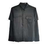 714-D612P45/2025情侣装韩版男士假两件工作服衬衫潮流衬衣S-5XL，男装衬衫，星座714(原C313)