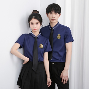 714-Y820P40控69/2025夏季小清新学院风工作衬衫修身短袖衬衣潮图片