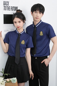 714-Y820P40控69/2025夏季小清新学院风工作衬衫修身短袖衬衣潮图片