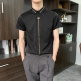 714-C560P40控59/2025夏季短袖衬衫修身工作服衬衣ktv餐厅发型师，男装T恤，星座714(原C313)