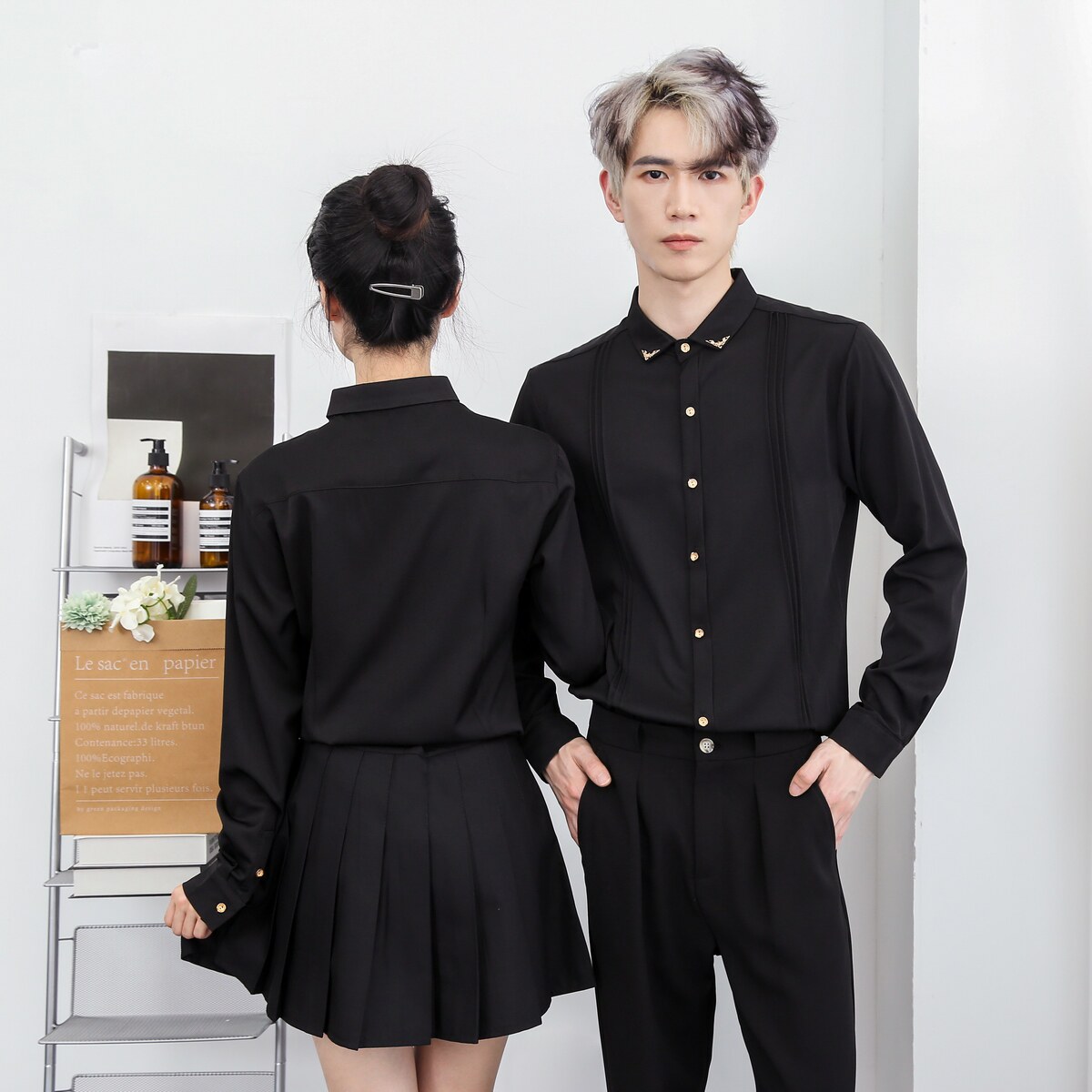 714-Y223特P40控59/2026秋季修身工作服衬衫理发店ktv酒吧制服,男装衬衫,星座714(原C313)