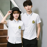Y820/2025夏季情侣装日系学生装修身短袖衬衫团体服班服衬衣潮P40，男装T恤，星座714(原C313)