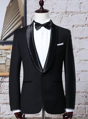 TUX出租男士结婚礼服租赁青果领新郎西装宴会燕尾服服装黑色正装