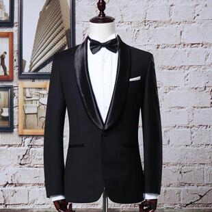TUX出租男士结婚礼服租赁青果领新郎西装宴会燕尾服服装黑色正装