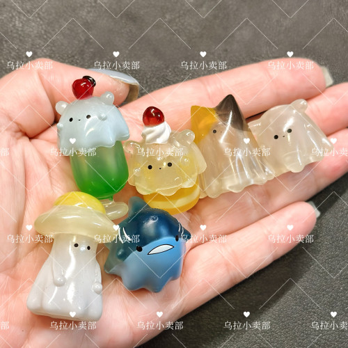 「乌拉」正版日单散货 Qualia 拟态妖精2 幽灵三花猫鲨鱼食玩摆件