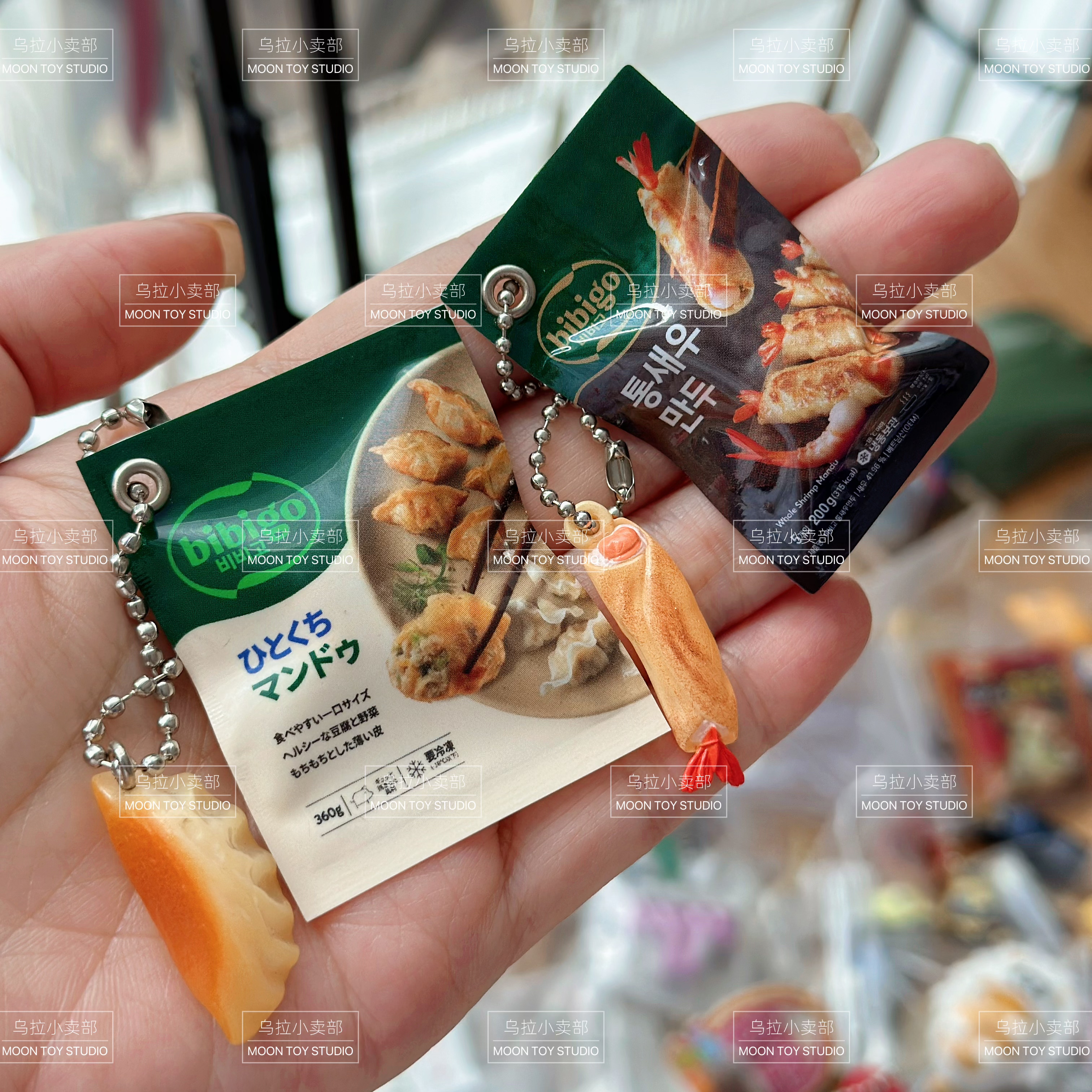 「乌拉」日本BANDAI万代扭蛋 bibigo必品阁饺子炸虾 仿真食玩挂件