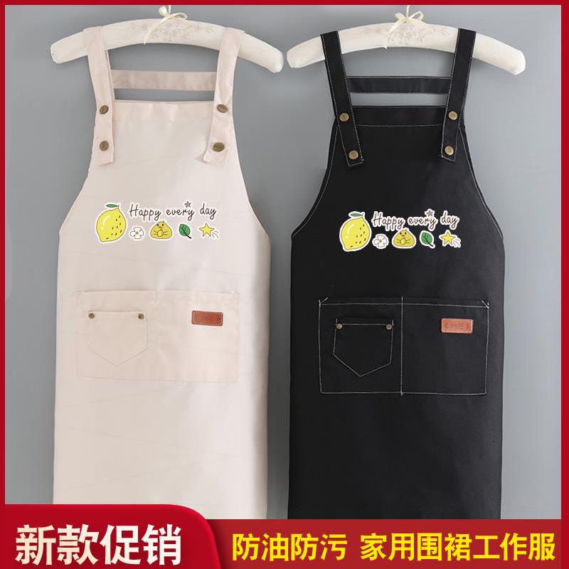 纯棉帆布围裙耐用防水防