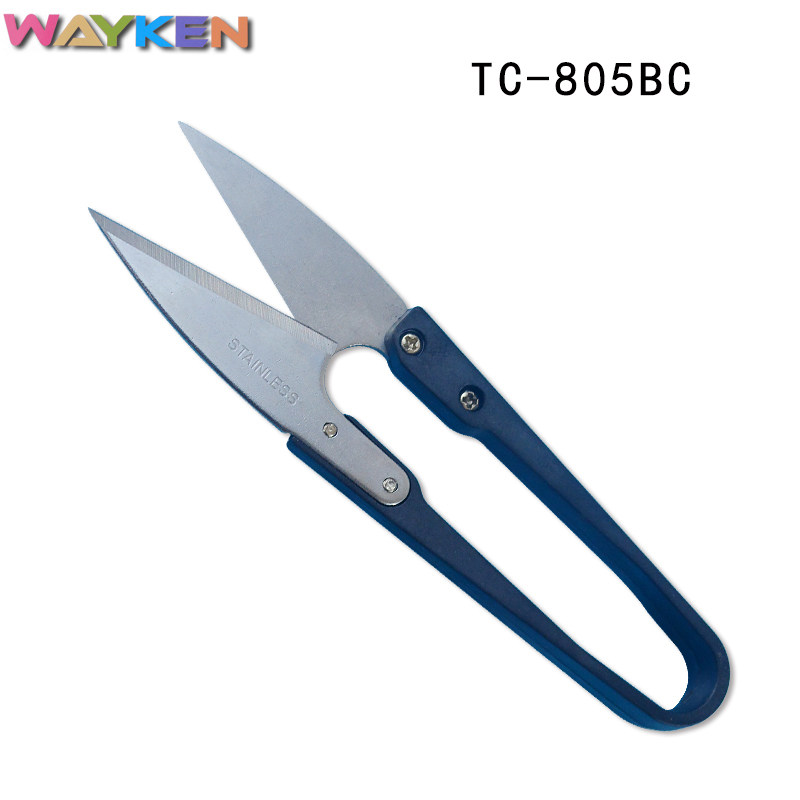 대만 WEIKEN 작은 가위 수입 작은 원사 가위 U 자형 검정색 플라스틱 손잡이 크로스 스티치 스레드 커터 스테인레스 스틸 스레드 커터