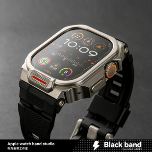 适用s11苹果手表ultra3一体式 表带金属壳applewatchS10硅胶iwatch