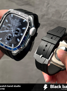 适用s10苹果手表ultra3改装s11apple一劳永逸表带s9金属壳iwatch