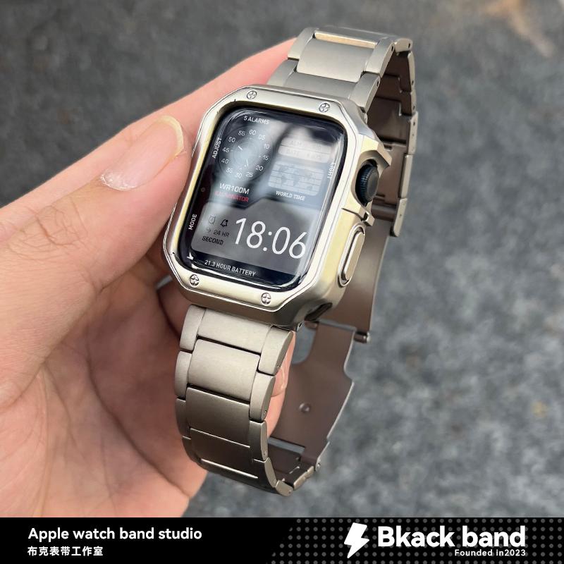 s10苹果手表ultra3钛金属apple/S11/S12表带s8三株s9iwatch7/SE2