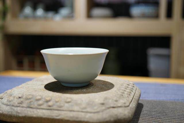 特价 台湾蔡晓芳 晓芳窑 早期 无款 汝窑天青 茶碗 碗