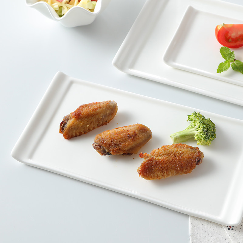 点心盘白色陶瓷盘餐厅创意长方形面包碟子蛋糕牛排盘包邮寿司盘