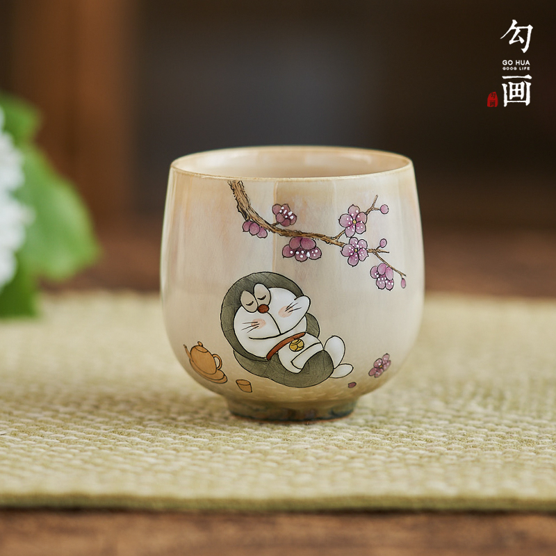 勾画蓝胖子茶杯主人杯机器猫