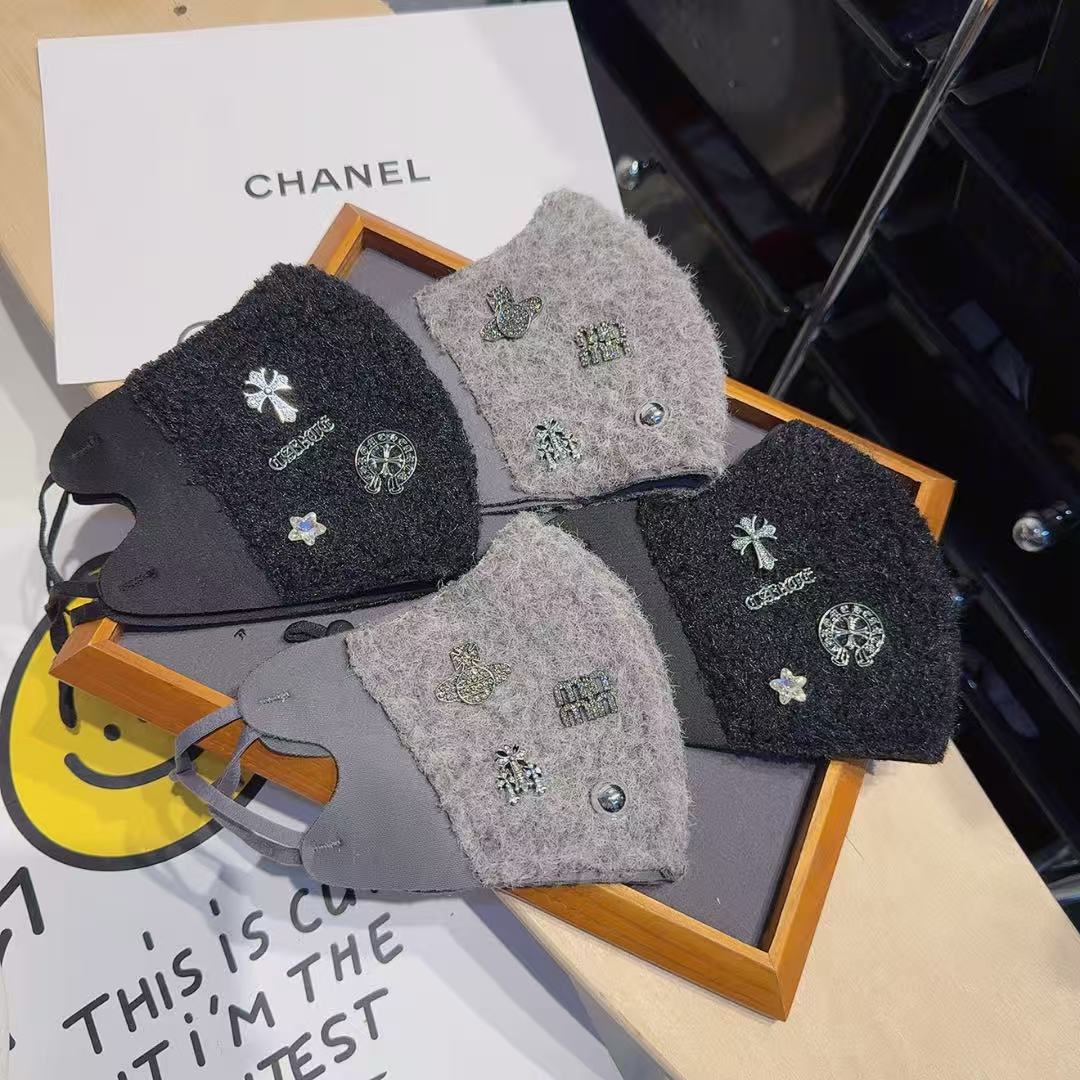 定制明星款泡菜高颜值十字羊羔毛口罩