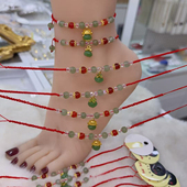 2025新款 脚链端午红绳绿色柿柿如意小猫脚链