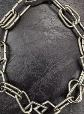 CGYYDS 银色双环菱形项链原创情侣百搭潮流choker