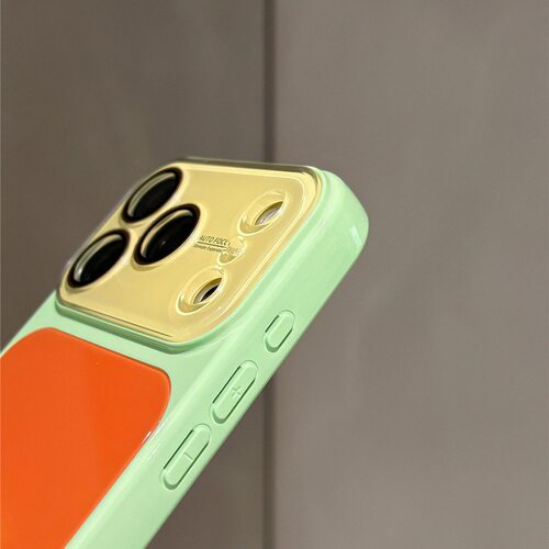 撞色冰感玻璃壳适配iPhone17Pro+