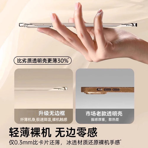 iPhone16ProMax无边框超薄透明全
