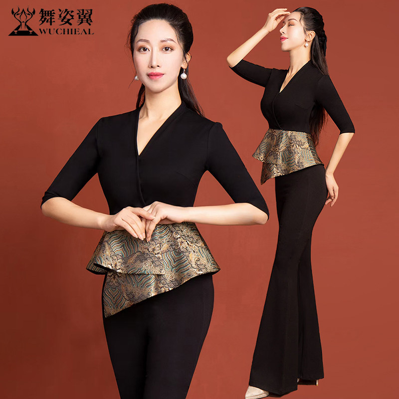 舞姿翼形体服新中式中袖上衣裤子