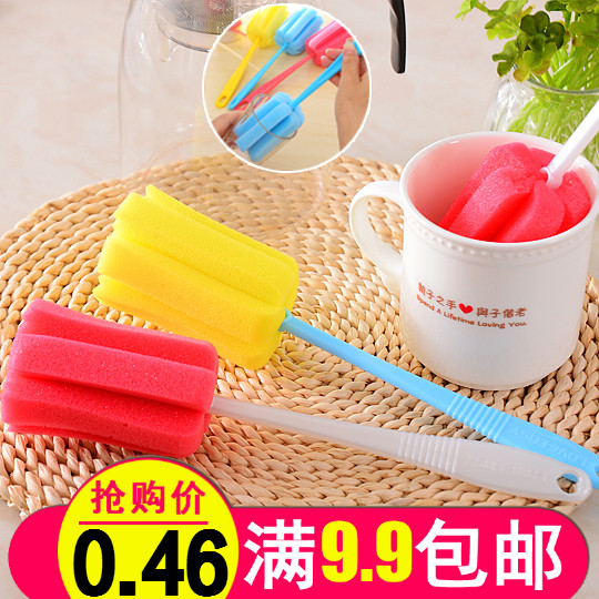 厨房海绵长柄杯刷杯子刷长柄刷瓶刷刷杯器洗杯刷玻璃杯刷子清洁刷