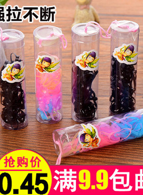 高弹力儿童不伤发一次性橡皮筋发绳饰品女黑扎头发圈头绳头饰发饰