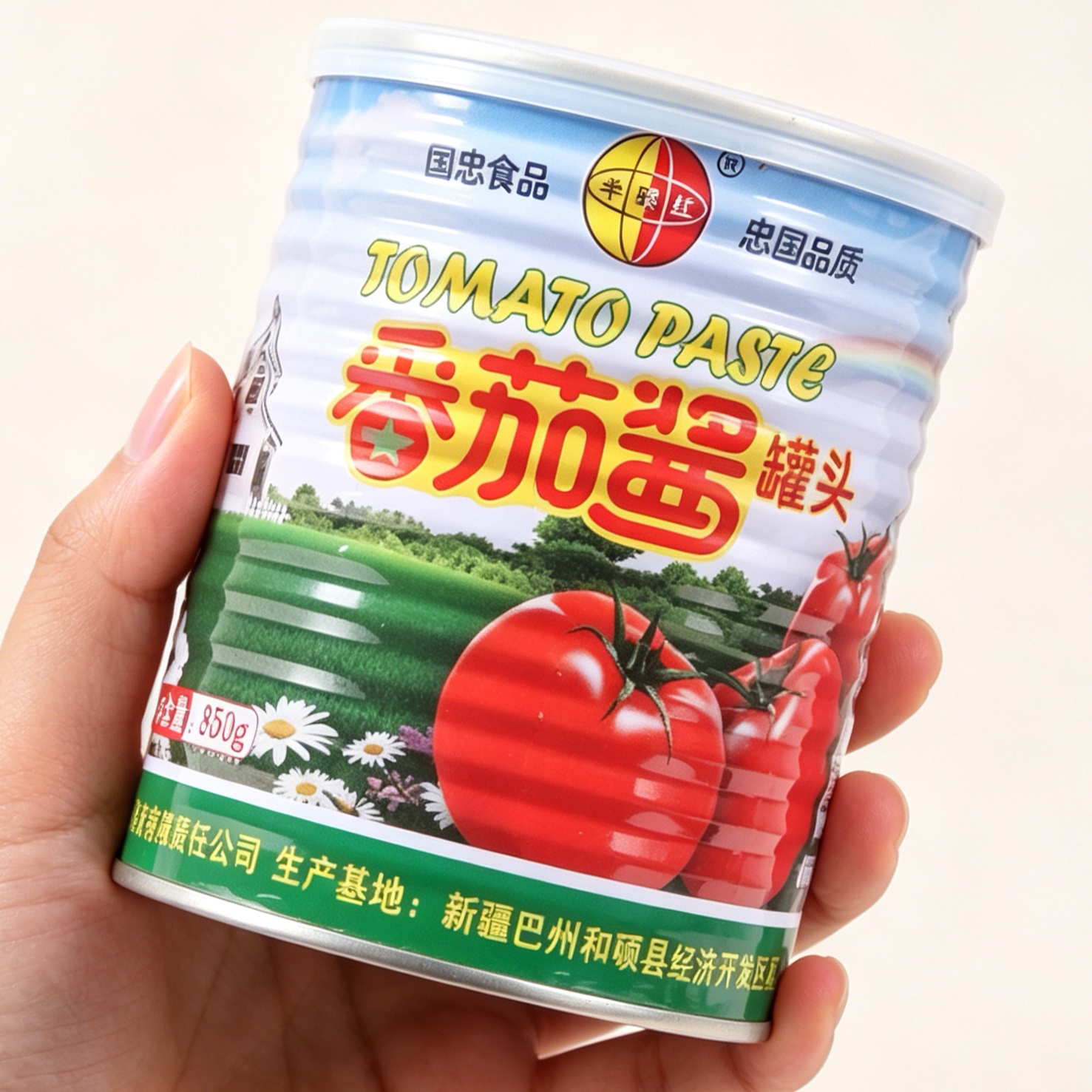 半球红新疆番茄酱罐头850g起 罐装家用去皮西红柿酱纯蕃茄酱无添