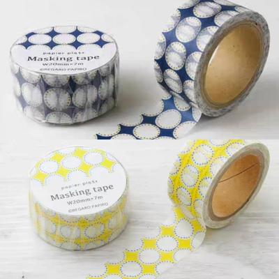 【分装】日本papier platz黄波点玉盘蓝玉盘圆圈盐系手帐和纸胶带