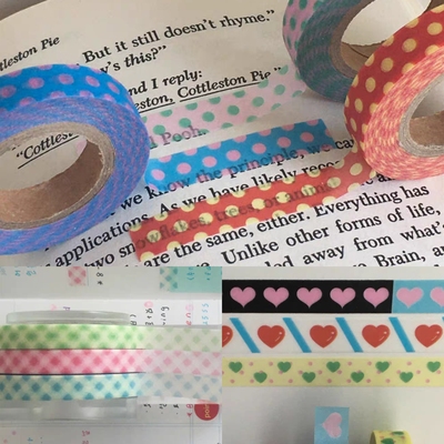 【分装】韩国trustmyvibe复古波点爱心格纹基础百搭和纸胶带