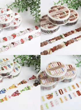 【分装】日本ponta草莓奶油巧克力三明治甜点果汁和纸胶带