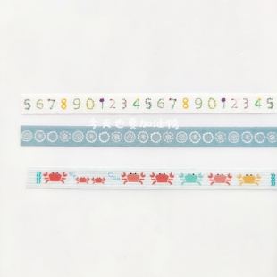 【分装】日本MT X sousou 花朵数字刺绣ex螃蟹 极细和纸胶带