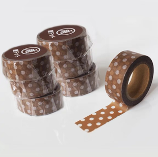 【分装】日本 mt承制 小众作家限定 棕底白波点 基础百搭和纸胶带