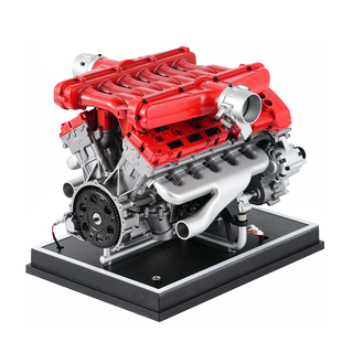 土星文化法拉利V12发动机机械结构金属拼装可发动模型