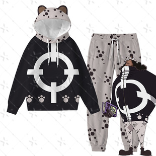 日漫卡通Cosplay航海和平主义者大熊连帽衫卫衣卫裤套装儿童成人