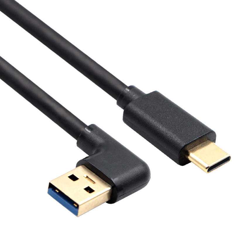 Elbow usb3.0 to type-c data cable, fast charging, high-speed mobile hard disk cable, charging cable, computer data transmission cable, suitable for charging Huawei, Xiaomi, Honor, Samsung mobile phones, dash cams thumbnail 2