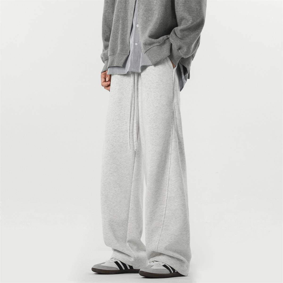 美式高街弯刀休闲裤子男秋季潮牌宽松加厚运动卫裤重磅垂感直筒裤,男装,卫裤,淘宝优惠券,粉丝福利购,淘宝优惠卷