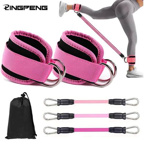 Ankle Straps Resistance Bands Set Fitness Workout Exercise E