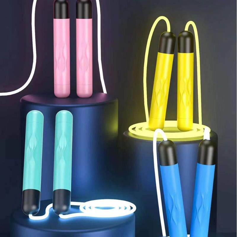 网红同款发光跳绳 夜光荧光炫光绳学生成人通用LED健身跳绳