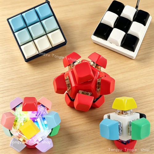 解压发泄九键机械键盘捏捏乐男女孩减压玩具keyboard fidget toy