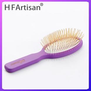 台湾HF柄梳宠物美容梳子贵宾比熊狗狗猫气垫针梳彩色圆柄梳中号