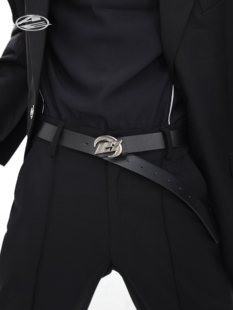 黑色裤 小众月湾设计感皮带金属潮流腰带百搭时尚 带男 AE新款 ARGUE