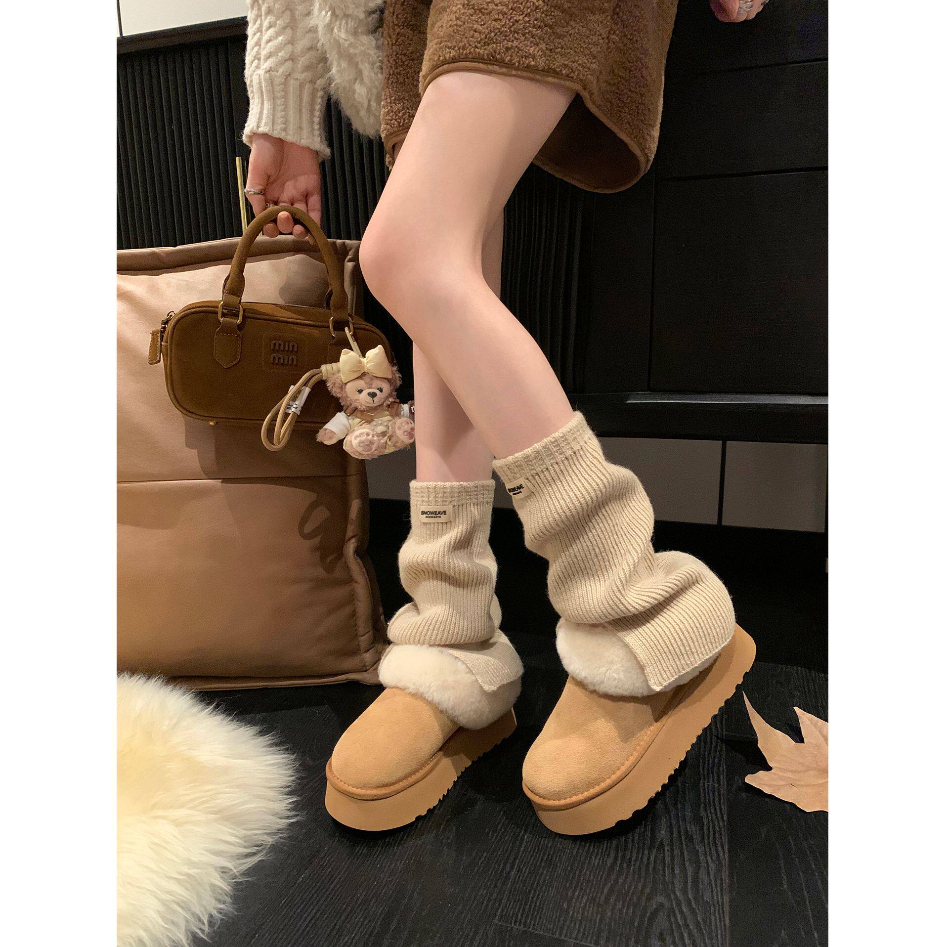 雪绒绒～官方正品真皮加绒雪地靴