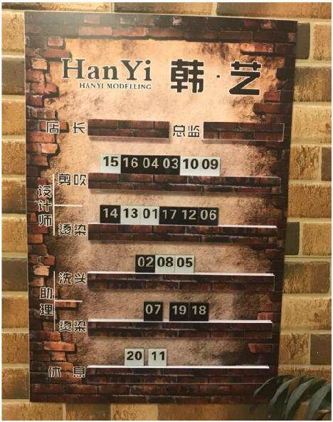 排班工作人员班上出勤调岗状态修脚今日桑拿挂牌工作流水牌上钟