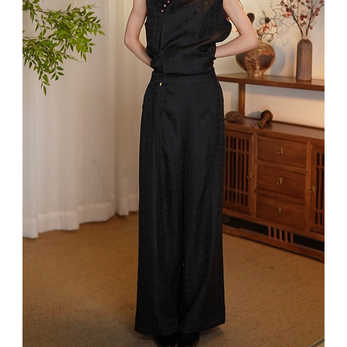 【云依】聽扇.非遗桑蚕丝香云纱新中式国风休闲百搭半夏季女裤,女装/女士精品,休闲裤,淘宝优惠券,粉丝福利购,淘宝优惠卷